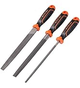 KSEIBI 311485 High Carbon Steel Metal File W Rubber Soft Handle Quality 3Pcs Steel File Set