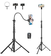 Nineigh 88" Tripod for iPhone, Phone Tripod with Gooseneck and Remote, Portable Cell Phone Tripod...