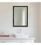 Ruomeng Rectangular Wall Mirror 20" x 28" for Bathroom, Bedroom, Entryway, Living Room, Black