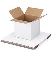 SPEPLA Shipping Boxes 6x6x6 Set of 6, White Corrugated Cardboard Box for Mailing Business Packaging