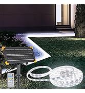 DBFAIRY 50Ft Solar LED Strip Lights Outdoor, Large Capacity Solar Powered Flexible Tape Lights wi...