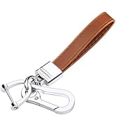 QBUC Genuine Leather Car Keychain,Universal Heavy Duty Metal Key Chain Accessories,Car Fob Key Ke...