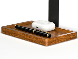 Solid Walnut Wood Headphone Stand with Controller Holder|2-in-1 Gaming Desk Organizer|for PS5