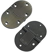 QCAA Solid Brass Butler Tray, Folding Table Hinge, 2-1/2" x 1-1/2" x 3.0 mm, Brushed Antique Bras...