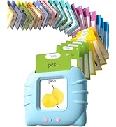 Bilingual Spanish and English Talking Flash Cards for 1-3, Pocket Speech Therapy Toys with 512 Wo...