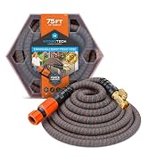 HydroTech 75 ft Expandable Garden Hose - Burst Proof & Lightweight, Flexible Water Hose with Dura...
