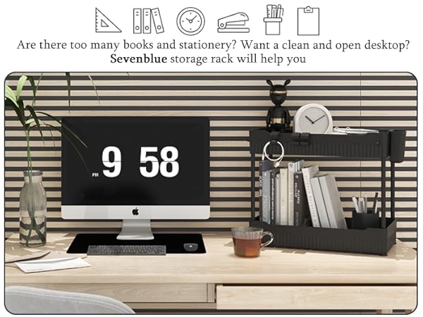 Desktop storage shelfs