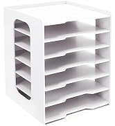 SONGWAY Scrapbook Paper Organizer 12x12-7 Tier File Organizer for Desk, Scrapbook Paper Storage, ...