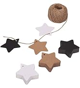 150ct Kraft Gift Tags Labels with String (3 Colors) (Star)