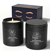 TRINIDa Large Sleep Scented Candles, Black Jar Natural Soy Candles for Home Scented, Candle Set f...