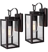 LIT-PaTH Dusk to Dawn Outdoor Wall Lantern, Wall Sconce as Porch Lighting Fixture, E26 Medium Bas...