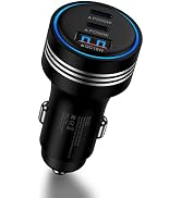 iPhone 16e 17 Air Car Charger Fast Charging, 78W 3-Port Super Fast Charge USB A & USB C Car Power...