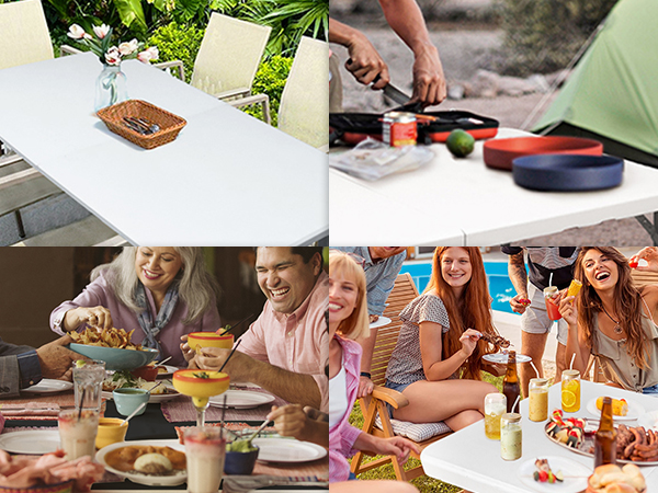 A dining table for backyard, a game table for parties, this utility table adapts to any occasion