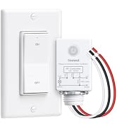 TREEWELL Wireless Light Switch and Receiver Kit, Decorator Rocker Switch | 200FT Long Range RF Re...