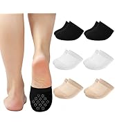 Toe Topper Socks No Show Liner Half Socks for Women Seamless Grip Non Slip Socks Hidden Toe Cover...