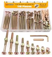 weideer 122PCS Crib Screws and Nuts Kit, Furniture Bolts M6x16/20/25/30/40/50/60/70/80mm,Barrel N...