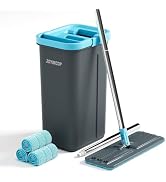 JOYMOOP Mop and Bucket Set with Wringer, with 3 Reusable Microfiber Mop Pads, Mops for Floor Clea...