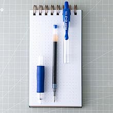Photo shows G2 a deconstructed Extra Fine pen with a view of the ink cartridge