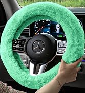 FH Group Doe16 Faux Rabbit Fur Cozy Steering Wheel Cover Ultimate Protection Universal Fit
