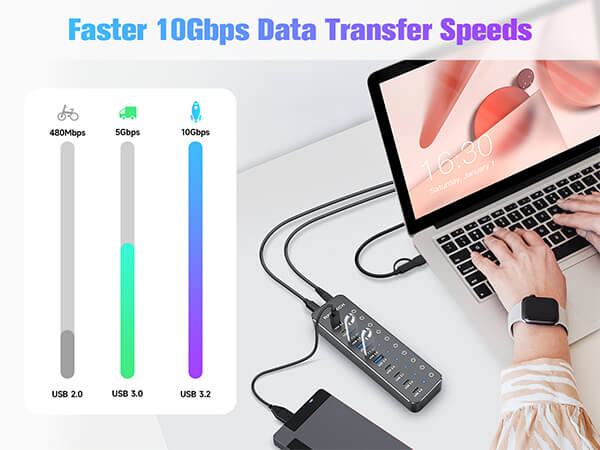 powered usb 3.1 3.2 hub 10gbps