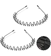 LERNOU Metal Headband for Men, Wire Headbands for Women, Adjustable Unisex Hair Band with Wavy De...