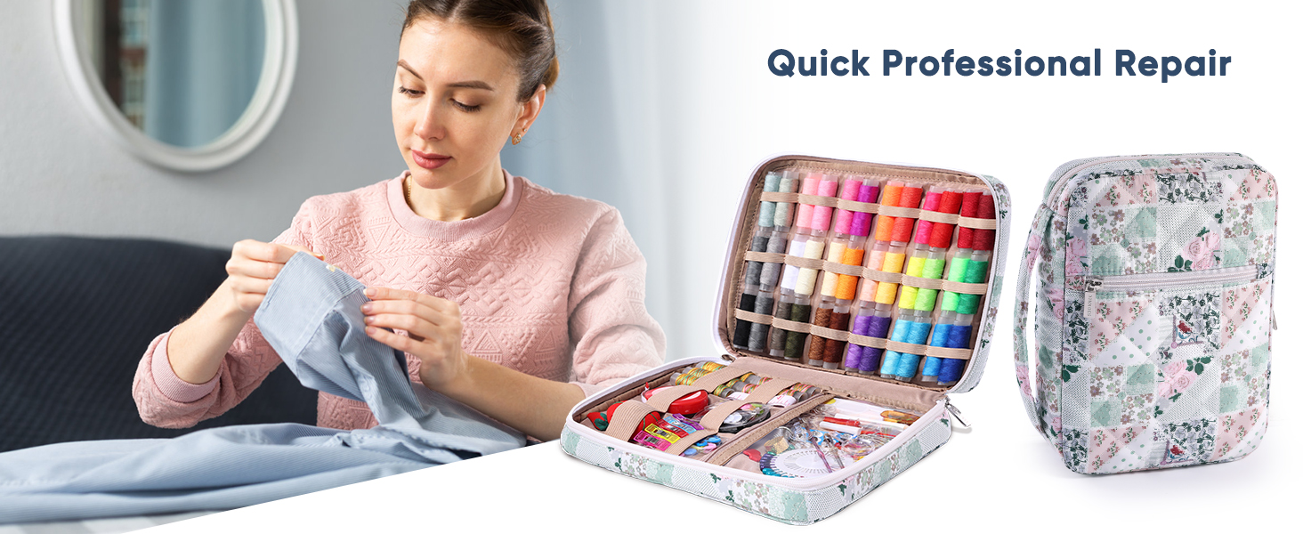 230pcs Cute Sewing Supplies Kit with Premium Scissors