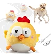 VOXGET Interactive Dog Toy Ball for Small Dogs, Rechargeable Chicken Bounce Ball with Upgrade Rem...