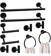 5/8/10/16pcs Matte Black/Brushed Nickel Bathroom Hardware Accessories Set: Bath Towel Bar Set, To...