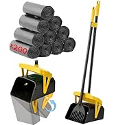 FUSBUNTY Pooper Scooper Swivel Bin & Rake with 200 Waste Bags 19.7" x 17.7" Dog Waste Scooper wit...