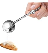 304 Silver Stainless Steel Flour Powder Filter Spoon, Shaker Duster Sifter Baker Dusting Wand For...