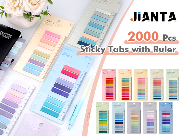 2000Pcs Sticky Tabs with Ruler