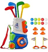 PJG Toddler Golf Set, Plastic Kids Golf Clubs Ages 1 2 3 4 5 Years Old with 4 Golf Clubs and 10 B...