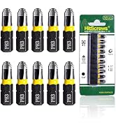 1" Anti Slip Phillips Impact Bit #3,Taiwan S2 Steel Magnetic Screwdriver Bit Set,360° Laser Etche...