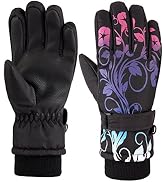 HighLoong Kids Waterproof Ski Snowboard Gloves Mittens Thinsulate Lined Winter Cold Weather Glove...