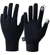 Compression Lightweight Sport Running Gloves Liner Gloves- Black - Men & Women