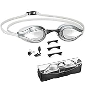PHELRENA Swimming Goggles, with Scale Head Strap Swim Goggles, Clear Vision Anti Fog & Glare No L...