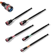 Geinxurn Impact Nut Driver Set, 5 Pieces 6”Long 1/4”5/16”3/8”7/16”1/2”6 Point Alloy Steel Magneti...