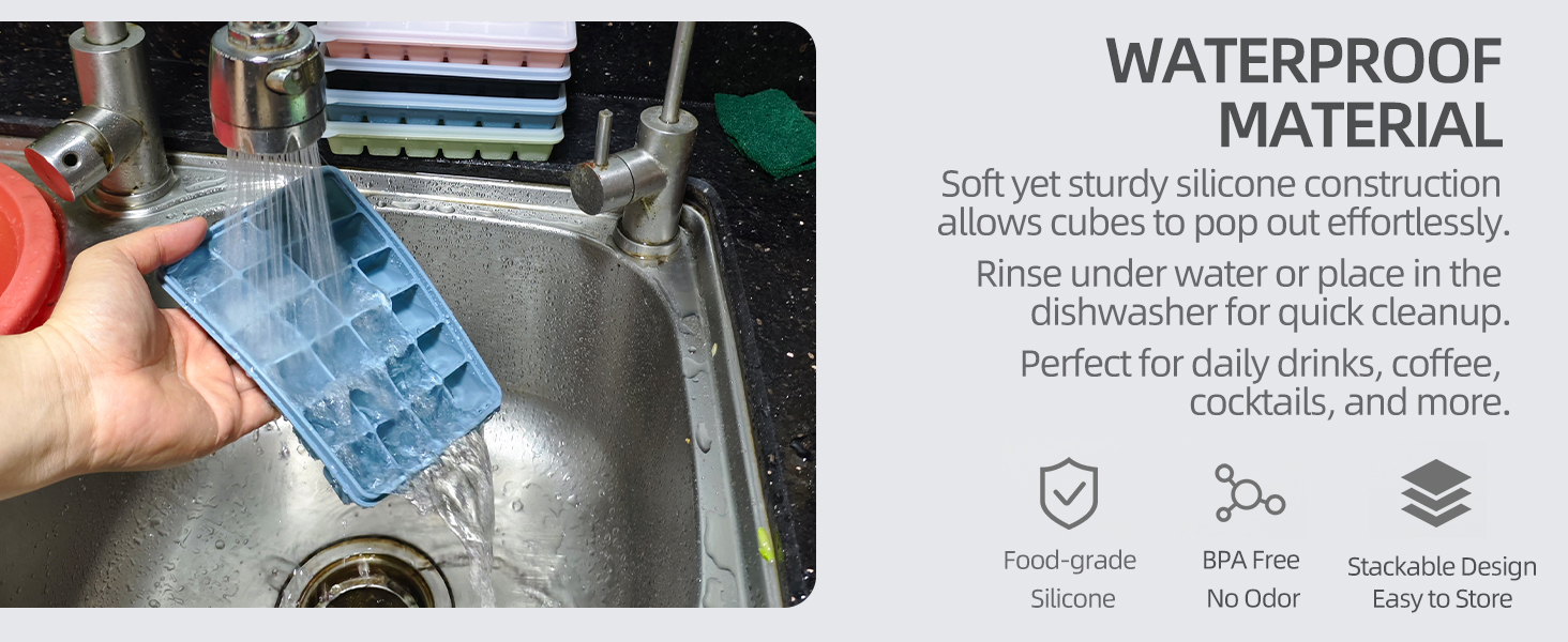 Silicone Ice Cube Trays with Lid