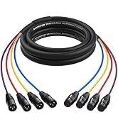 Augioth 3FT Color-Coded XLR Snake Cables, XLR Male to Female Audio Extension Cables for Mixer, IE...