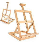 VISWIN Heavy-Duty Table Top Easel for Painting, Adjustable Beech Wood Tabletop Easel, Hold Canvas...