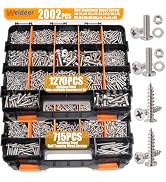 weideer 2002PCS Hardware Assortment Kit, 304 Stainless Steel Metric & SAE Screw Assortment Kit,#6...