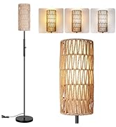 PARTPHONER Boho Floor Lamp for Living Room with 3 Color Temperatures LED Bulb, Standing Lamp Tall...
