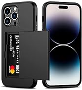 Nvollnoe for iPhone 14 Pro Max Case with Card Holder Heavy Duty Protective Dual Layer Shockproof ...