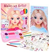 BSCOOL Make-up Artist. 3 in 1 Fun Makeup, Sticker, Coloring Kit, Includes Color Pencils, Makeup P...
