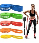 Resistance Bands for Working Out, 5-Level Pull Up Assist Bands Set with Door Anchor, Workout for ...