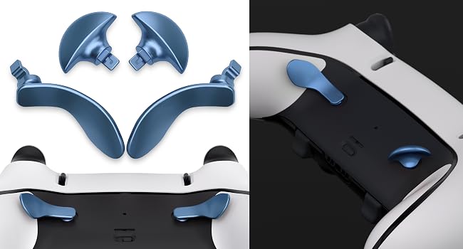 eXtremeRate Back Paddles for PS5 Edge Controller Replacement Interchangeable Metal Back Buttons