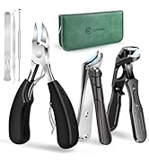 Toenail Clippers for Seniors Thick Toenails, CLPPNA Angled Head Large Toe Nail Clippers Set for M...