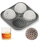 Amyandone Ice Ball Mold, Large Golf Ball Shaped Silicone Sphere Ice Cube Molds with Funnel Lid, 4...