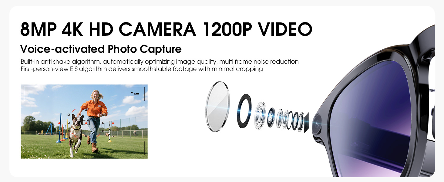smart glasses with camera 4K,video recording camera glasses 4k with audio,ai sunglasses with camera