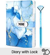 Koogel Diary with Lock for Girls Ages 8-12, A5 Journal with Lock 240 Pages, Kids Locking Secret D...